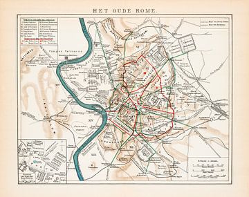 Vintage plattegrond van het Oude Rome van Studio Wunderkammer