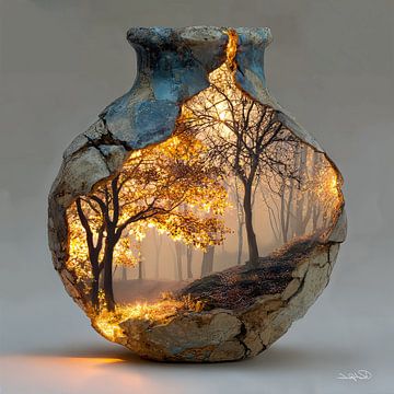 La nature dans un bocal en pierre