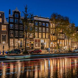 Navigation en soirée sur le Herengracht d'Amsterdam sur Jeroen de Jongh