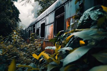 Abandoned train in the jungle - Nature by Poster Art Shop