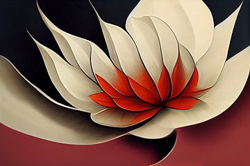 Fleur de lotus abstraite sur Bert Nijholt