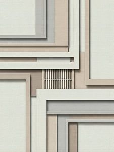 Minimal Art: Abstrakte Reliefs mit grafischen Rahmen und Leinenstrukturen