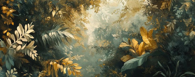 Bosbladeren | Mystiek Licht in Groen Bos van Bloemen Studio