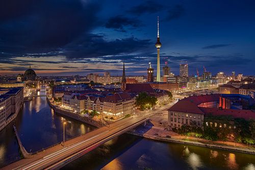 L'horizon de Berlin au coucher du soleil