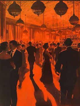 Art Deco bar en club in Jaren 30 Stijl – Vintage Print van Roger VDB