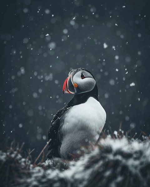 Papageitaucher im Winter von fernlichtsicht