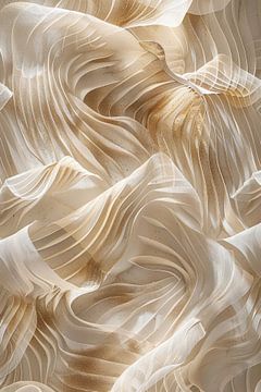 Sand waves in Silence | Abstract waves of sand in the desert by Digitale Schilderijen
