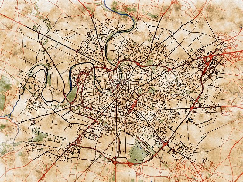 Map of Niort with the style 'Serene Summer' by Maporia