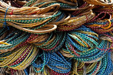 Fishing rope / Colourful pile of ropes | St. Malo / Brittany by Flatfield