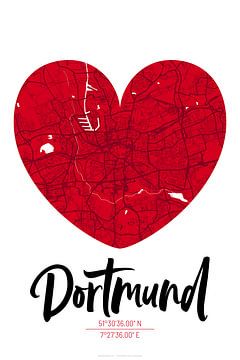 Dortmund - City Map Design City Map (heart)