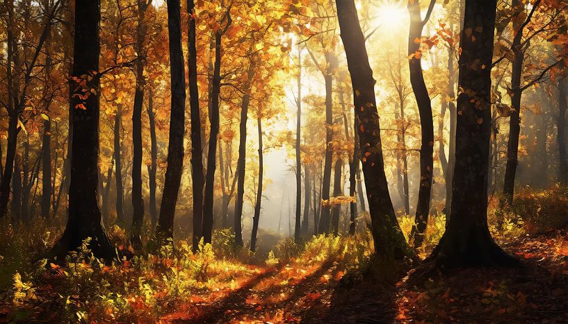 Herbstwald mit Farben und Blätter von Mustafa Kurnaz