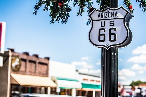U.S. Route 66, het straatnummer in een klein plaatsje