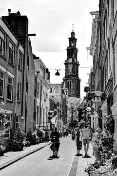 Jordaan Westerkerk Amsterdam Pays-Bas Noir et blanc