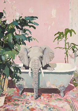 Elephant bath time reverie