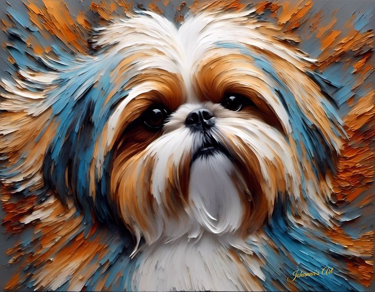 "Forever Puppy Eyes" - Liebenswerte Shih Tzu Kunst von Johanna's Art von Johannas Art Creations