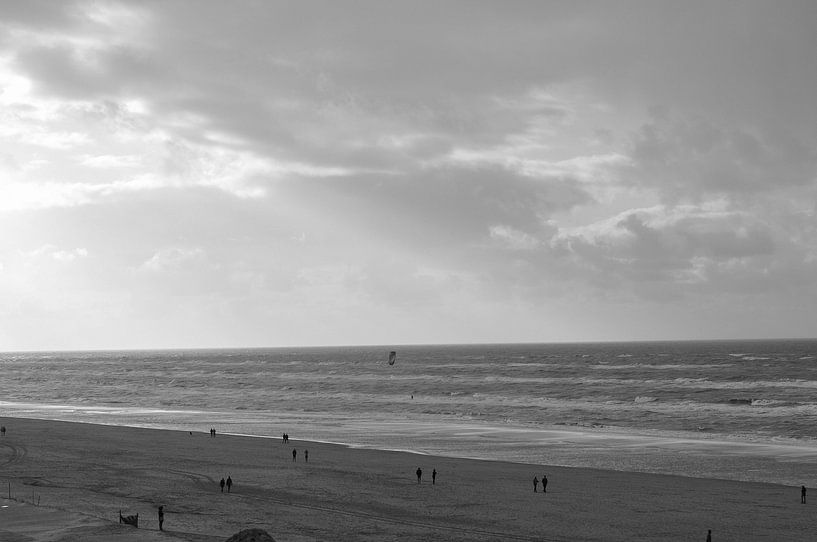 Strand schwarz-weiß von Heleen de Silva