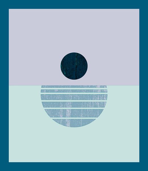 Retro Sunset in Vintage Trend Colours by Mad Dog Art