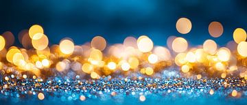 Glittering lights on a blue surface by Poster Art Shop