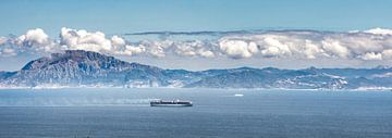 Container ship in the Strait of Gibraltar by Jonas Weinitschke