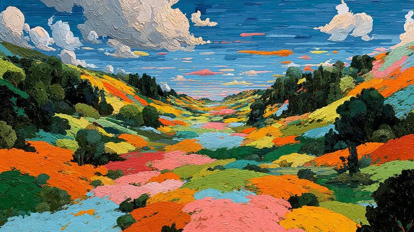 picturesque abstract colourful landscape by Egon Zitter