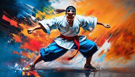 Karate vechtsport met pak