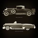 Cadillac V16 Roadster 1930 en Cadillac Deville Convertible 1948 van Jan Keteleer thumbnail