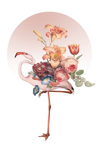 Pink Flamingo Art by Marja van den Hurk