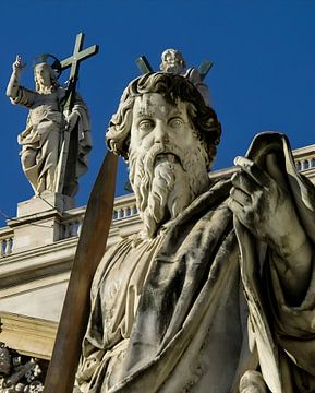 Statue with a cross in St Peter's Square