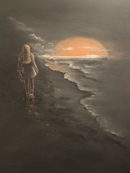 Beach walk - Girls by the sea 3 by Edeltraut K. Schlichting