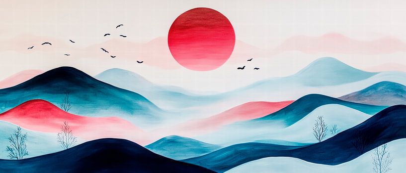 Abstract landscape with sunset by Poster Art Shop