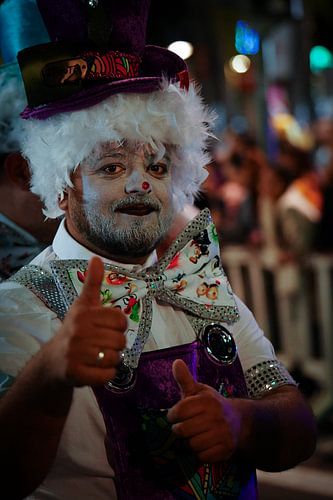 Portrait nocturne coloré du carnaval de Tenerife