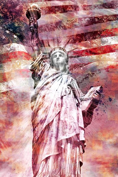 Modern-Art Statue Of Liberty | rood van Melanie Viola