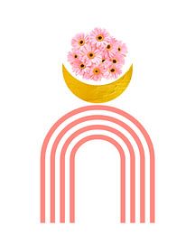 Skandinavien Cottage Core Regenbogen Mond von Mad Dog Art