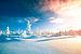 Lever de soleil en Laponie dans la neige sur HansKl