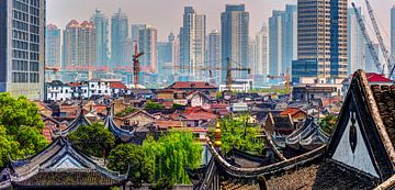 Panoramic view of the Shanghai down town by Yevgen Belich