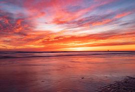 Lever du soleil Mer du Nord Ameland sur Douwe Deinema