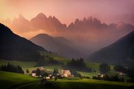 Val Di Funes sunrise by Albert Dros thumbnail