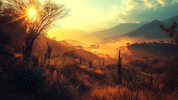 Sun rays through the Desert Dust by Vlindertuin Art