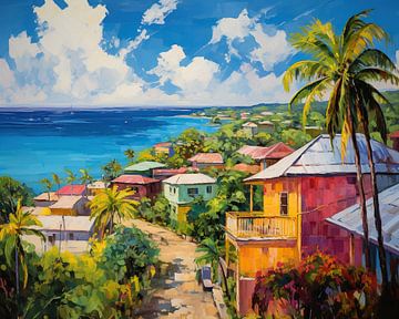 Schilderij Barbados van Abstract Schilderij