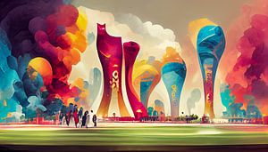 Illustration der Fußballweltmeisterschaft in Katar 2022 01 von Animaflora PicsStock