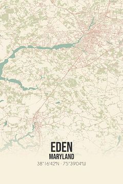 Vintage map of Eden (Maryland), USA. by Rezona