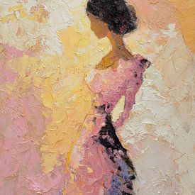 Abstract Vrouwelijk Figuur – Zachte kleuren van Lauren Wilde