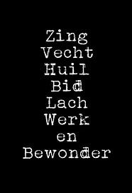 Zing Vecht Huil Bid Lach Werk en Bewonder Motivation sur Art Kingdom
