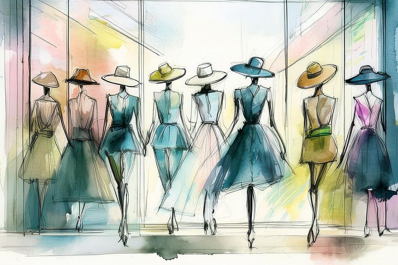 In front of the shop window by Frans Gesell