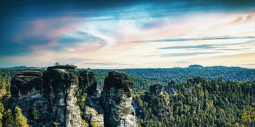Bad Schandau Schrammsteine sur l'Elbe Panorama par Jakob Baranowski - Photography - Video - Photoshop