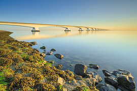 In the morning at the Zeeland Bridge by Michael Valjak