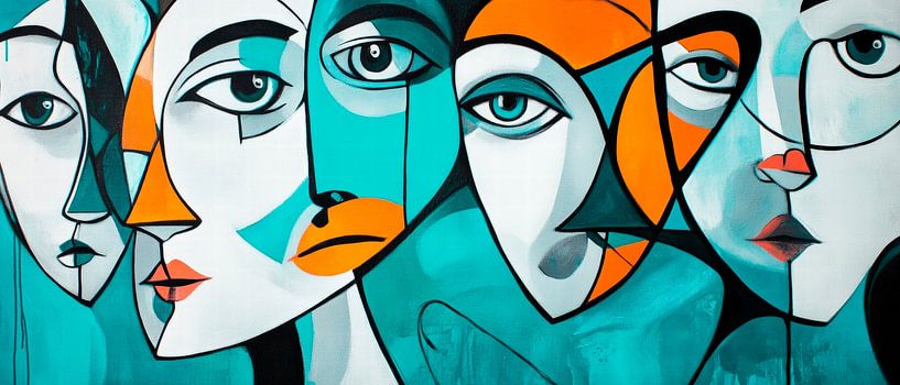 Modern faces in bold colours by Poster Art Shop