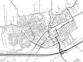 Carte de Woerden en noir et blanc sur De Kaartenwinkel