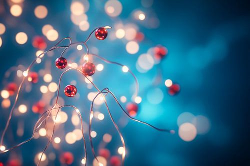 Twinkelende lichtjes en kerstornamenten