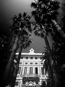 Alte Villa, Italien (Schwarz-Weiß)